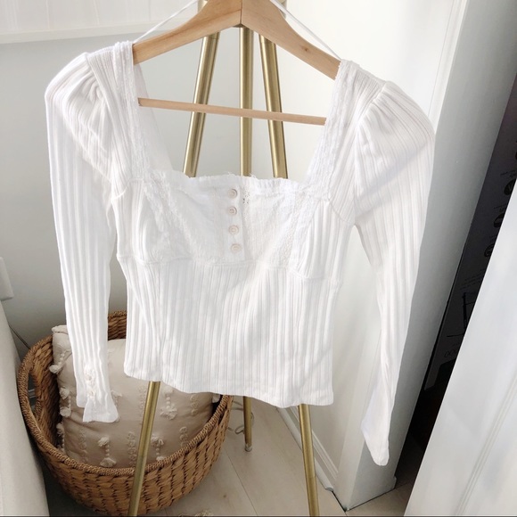 Free People Tops - Free People Long Sleeve Square Top